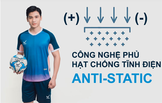 Công nghệ phủ hạt chống tĩnh điện Antistatic ở áo bóng đá là gì?