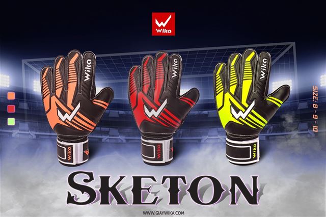 Wika Sketon - Mẫu găng tay thủ môn mới siêu dính bóng-đẹp-rẻ
