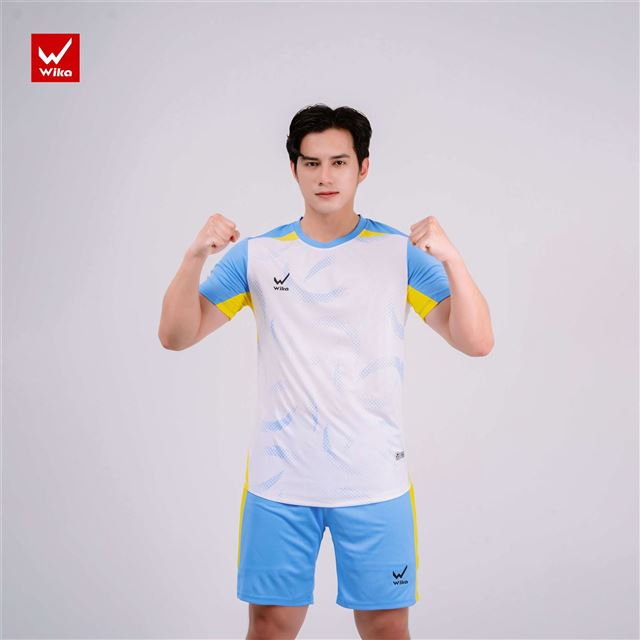 Áo bóng đá Wika Goras Màu Trắng Xanh Ya