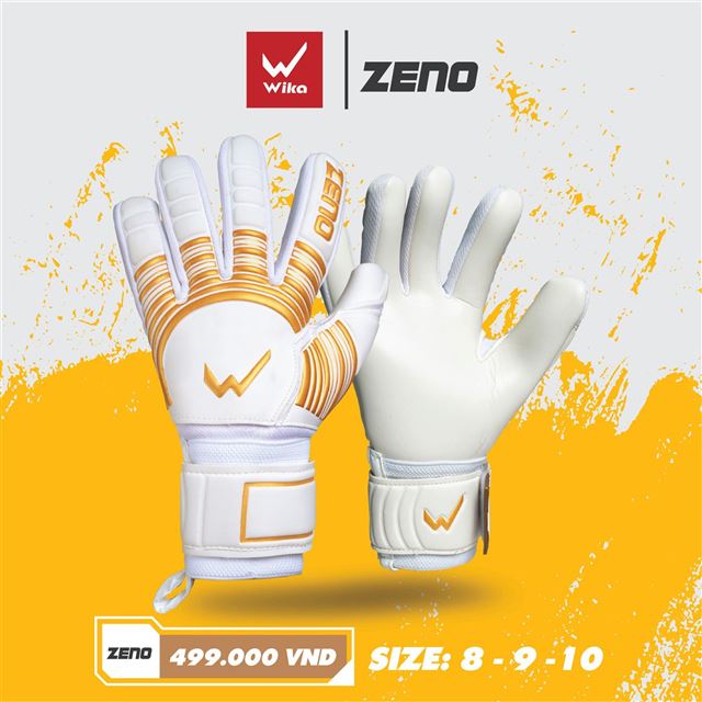 Găng tay thủ môn Wika Zeno Quan Văn Chuẩn - Màu trắng vàng