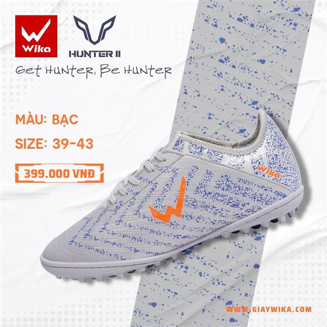 Giày Bóng đá Wika Hunter II - Bạc