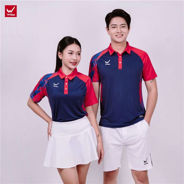 Áo Polo Wika Leather Màu Navy