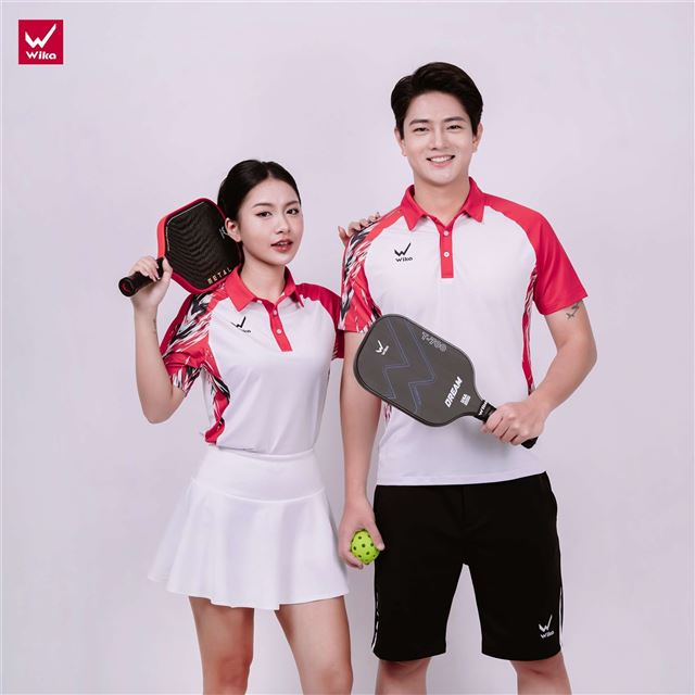 Áo Polo Wika Leather Màu Trắng