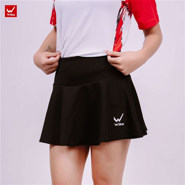 Chân váy thể thao Wika dáng xoè màu Đen