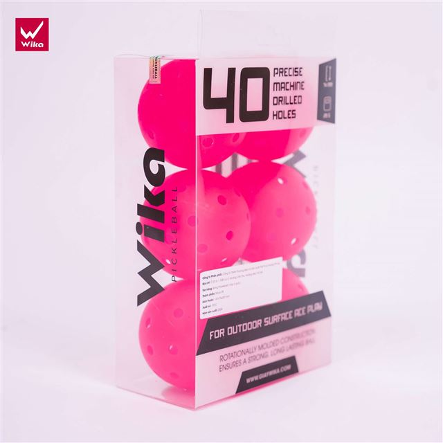 Bóng thi đấu Pickleball Wika W-Pro 6 quả Màu Hồng
