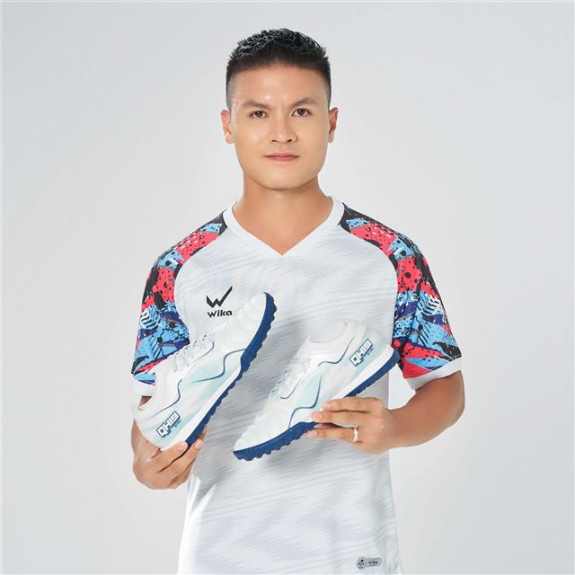 Giày Bóng đá Wika Quang Hải QH19 Z-Vol Màu Xám Xanh