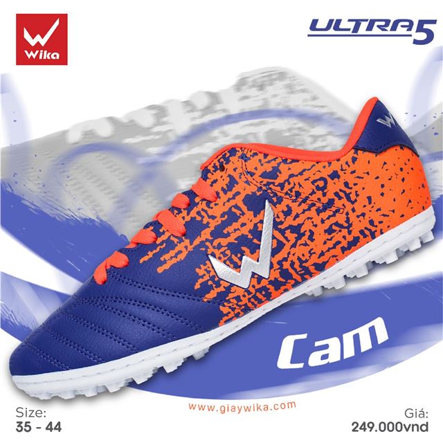 Giày bóng đá Wika Ultra 5 - Màu Navy Cam
