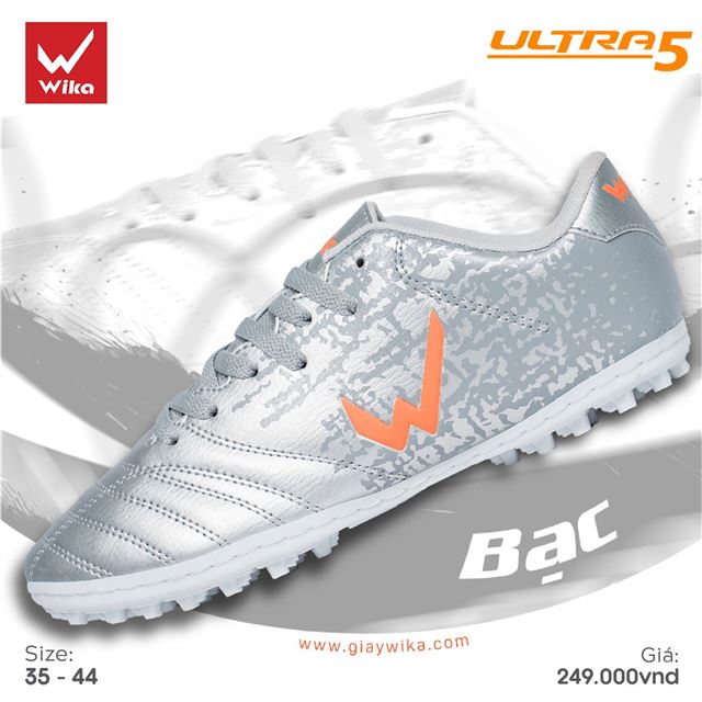 Giày bóng đá Wika Ultra 5 - Màu Bạc Xám