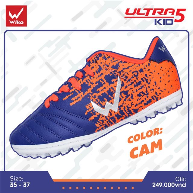 Giày bóng đá trẻ em Wika Ultra 5 - Màu Navy Cam