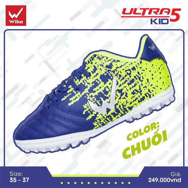 Giày bóng đá trẻ em Wika Ultra 5 - Màu Navy Chuối