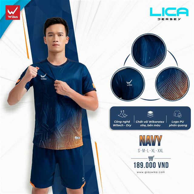 Áo bóng đá Wika Lica - Màu Navy