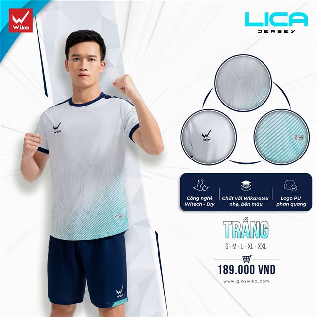 Áo bóng đá Wika Lica - Màu Trắng