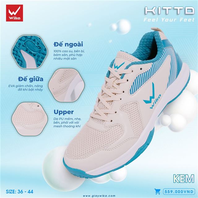 Giày Wika Kitto - Màu Kem