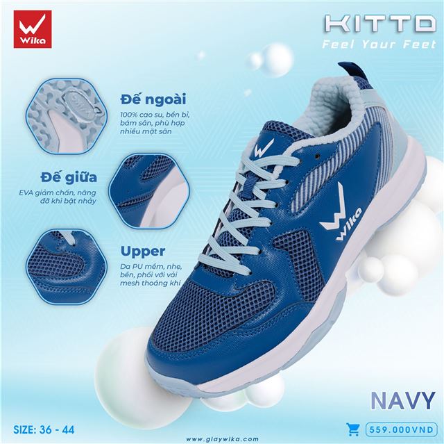 Giày Wika Kitto - Màu Navy