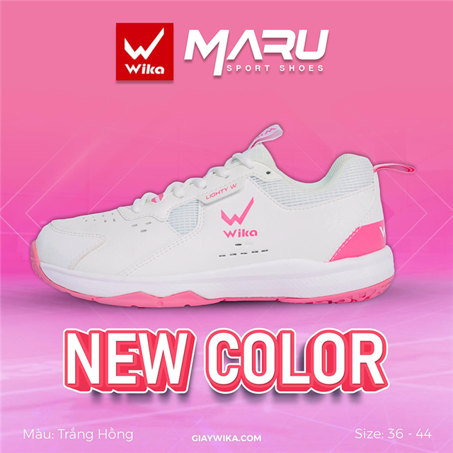 Giày Wika Maru - Màu Trắng Hồng