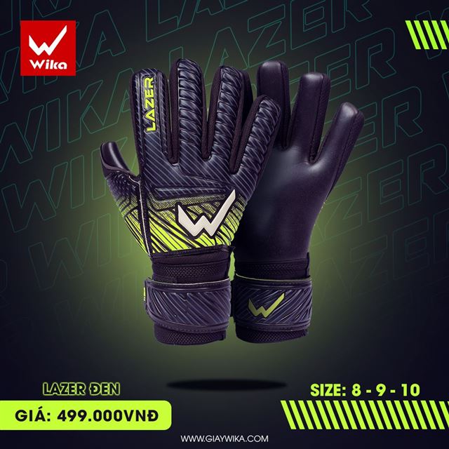 Găng tay thủ môn Wika Lazer - Màu Đen