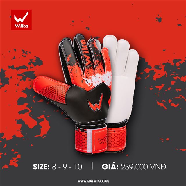 Găng tay thủ môn Wika Neon - Màu Đỏ