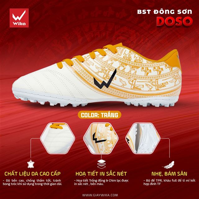 Giày bóng đá Wika DOSO - Màu Trắng