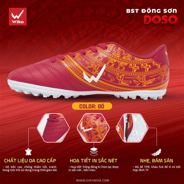 Giày bóng đá Wika DOSO - Màu Đỏ
