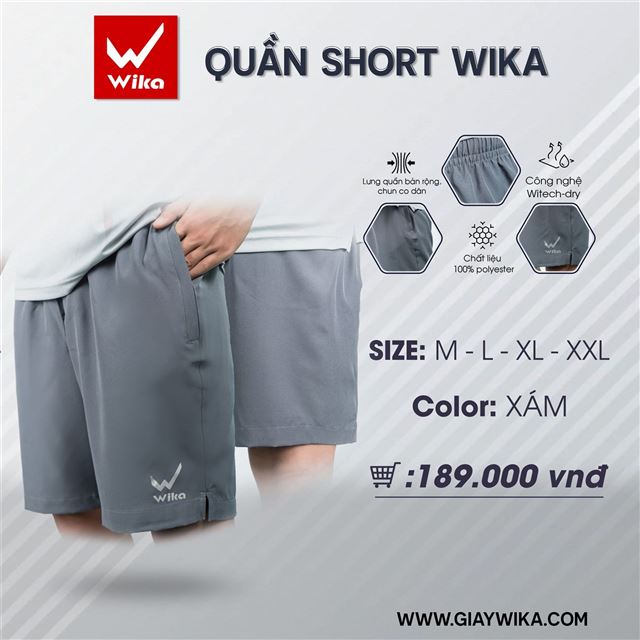 Quần short Wika - Màu Xám