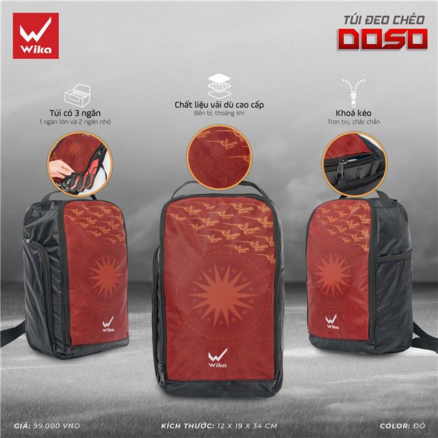 Túi chéo Wika DOSO - Màu Đỏ