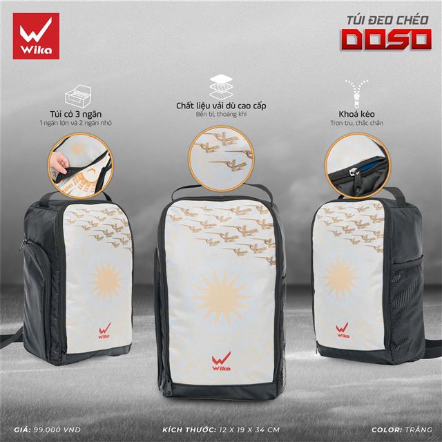 Túi chéo Wika DOSO - Màu Trắng