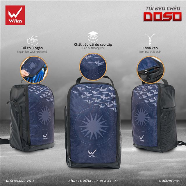 Túi chéo Wika DOSO - Màu Navy