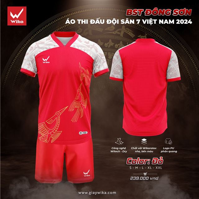 Áo Đội sân 7 Việt Nam Wika Cup - Màu Đỏ