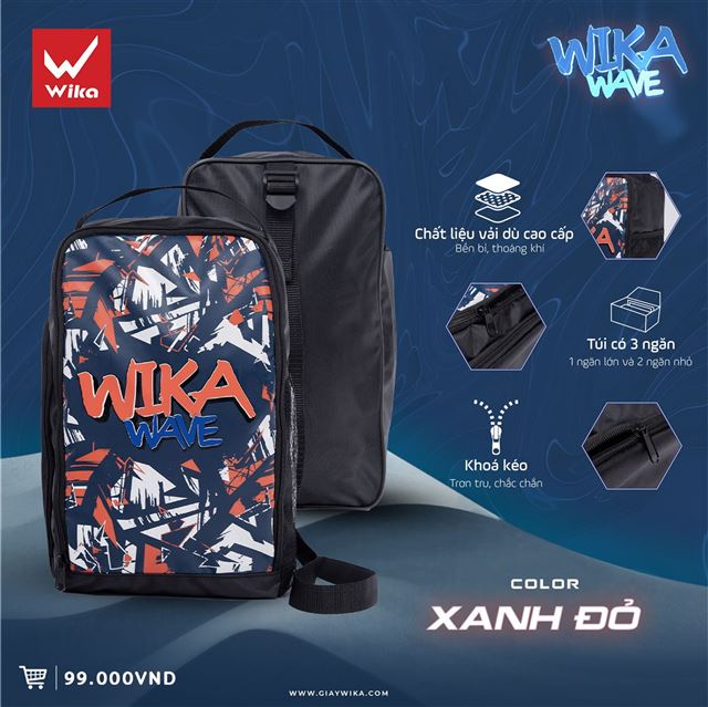 Túi chéo Wika Wave - Màu Xanh Đỏ 