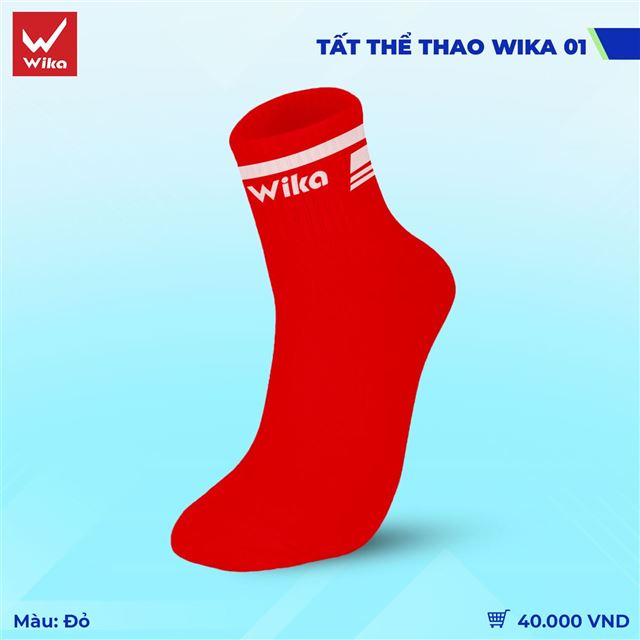 Tất thể thao Wika 01 - Màu Đỏ