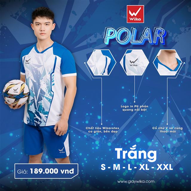 Áo bóng đá Wika Polar - Màu Trắng