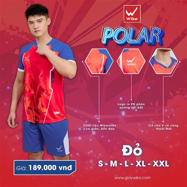 Áo bóng đá Wika Polar - Màu Đỏ