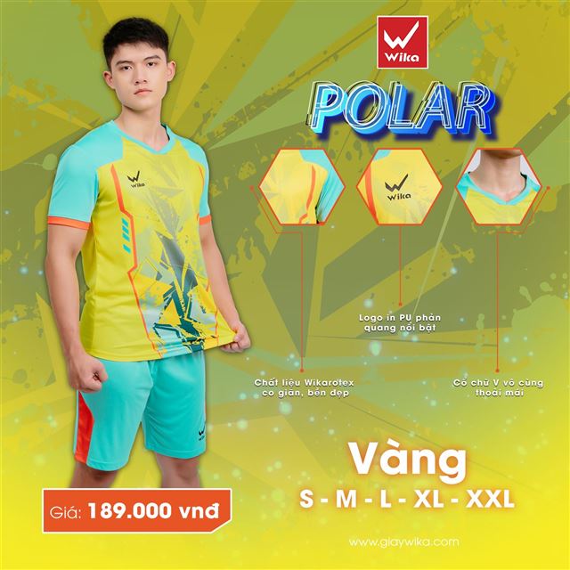 Áo bóng đá Wika Polar - Màu Vàng