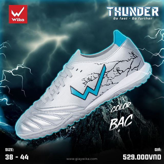 Giày bóng đá Wika Thunder - Màu Bạc