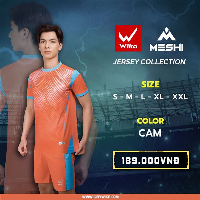 Áo bóng đá Wika Meshi - Màu Cam