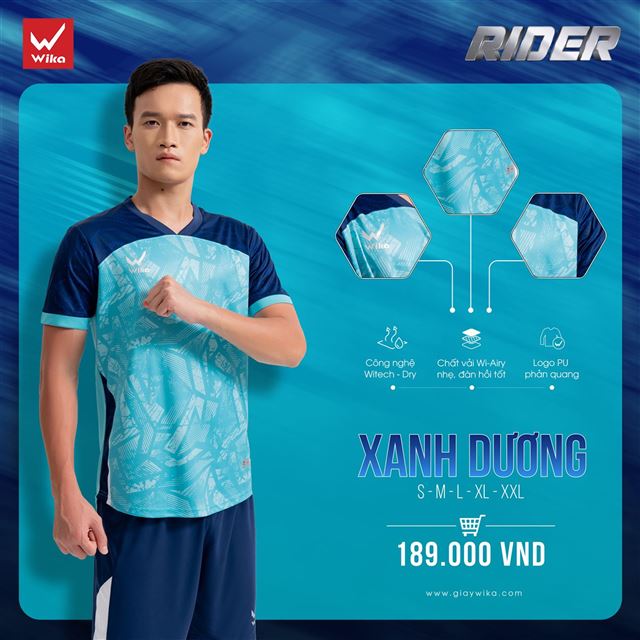 Áo bóng đá Wika Rider - Màu Xanh Dương
