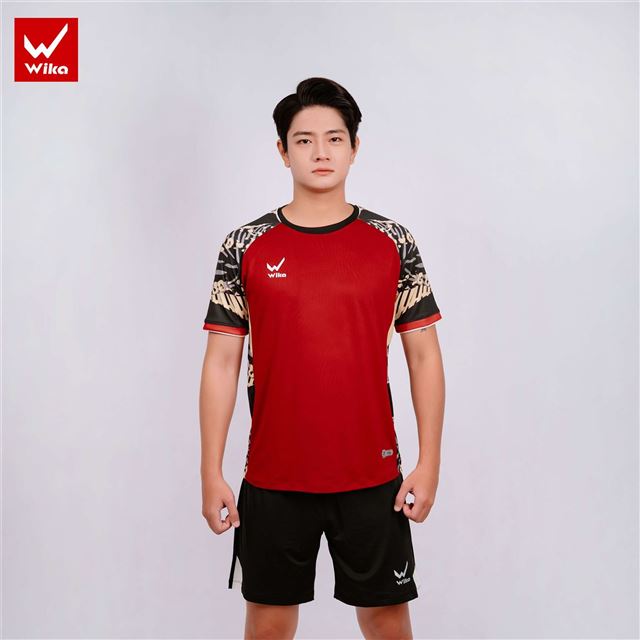 Áo bóng đá Wika Hoka Màu Đỏ Đô Đen