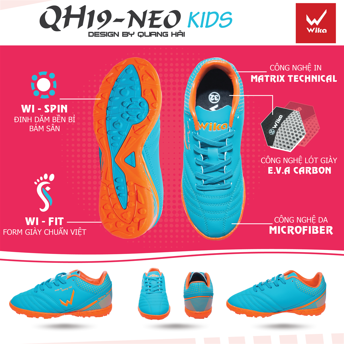Giày đá bóng QH19Neo Kid