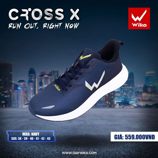 Giày thể thao Wika Cross X - Màu Navy