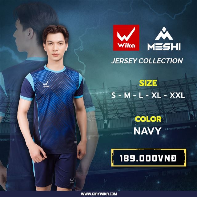 Áo bóng đá Wika Meshi - Màu Navy