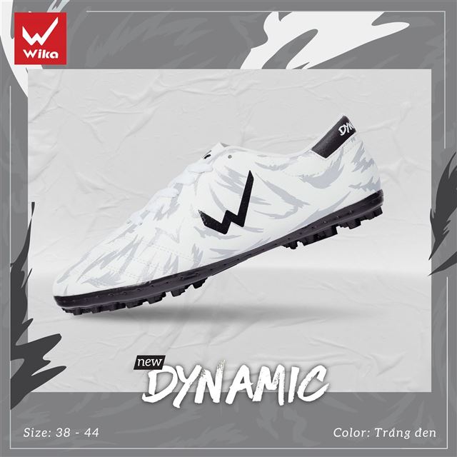 Giày bóng đá Wika Dynamic - Màu Trắng Đen