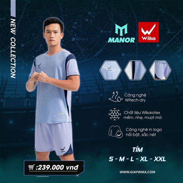 Áo bóng đá Wika Manor - Màu Tím