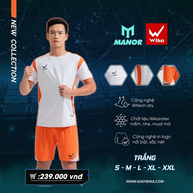 Áo bóng đá Wika Manor - Màu Trắng