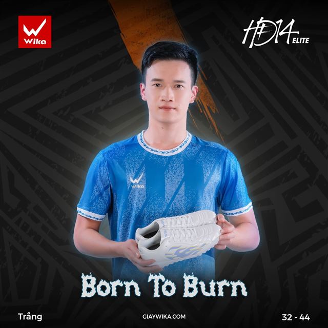 Giày bóng đá Wika Hoàng Đức HĐ14 Elite Màu Trắng