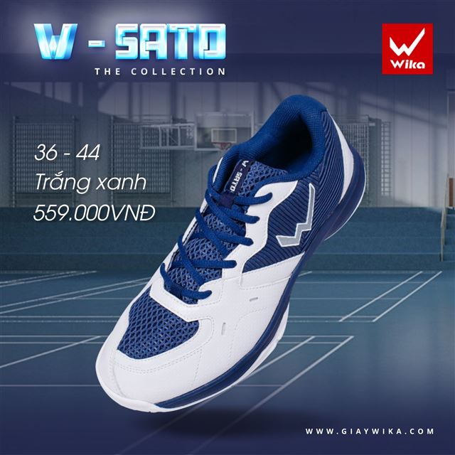 Giày Wika Sato - Màu Trắng Xanh