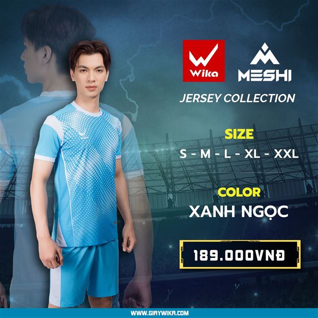 Áo bóng đá Wika Meshi - Màu Xanh Ngọc
