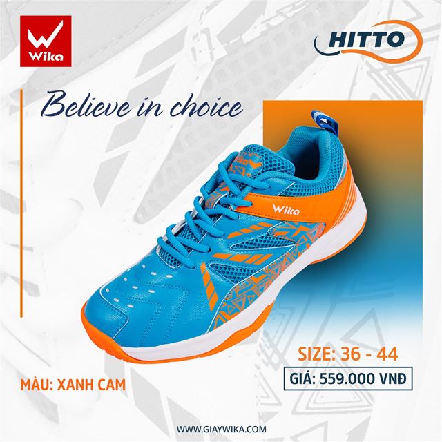 Giày thể thao Wika Hitto - Màu Xanh Cam