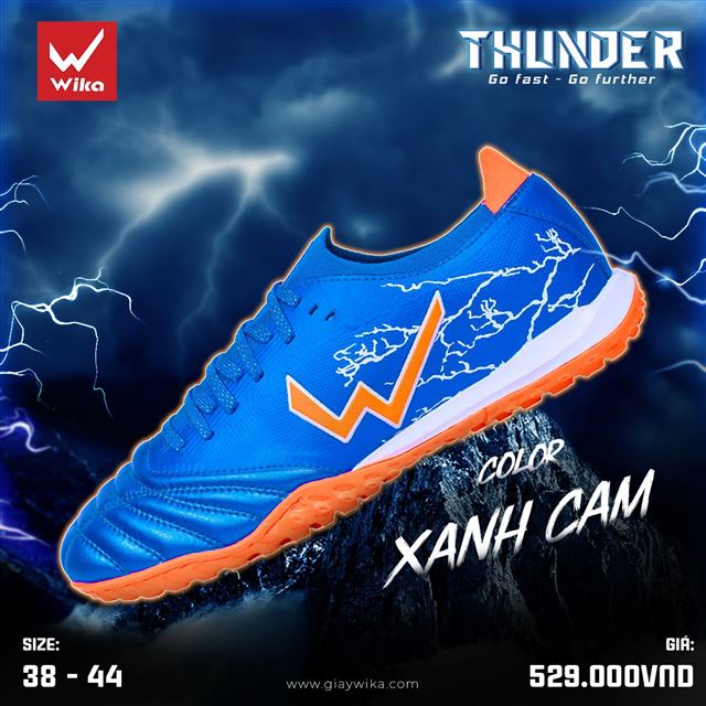 Giày bóng đá Wika Thunder - Màu Xanh dương