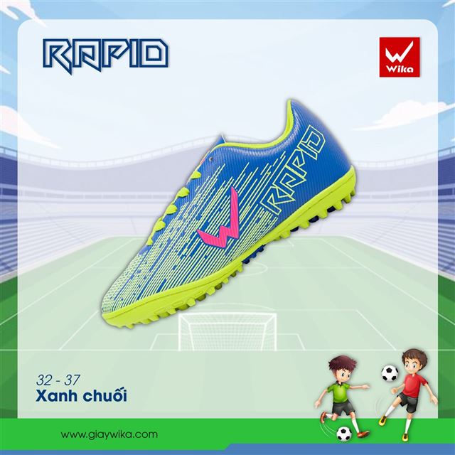 Giày Wika Rapid KID - Màu Xanh Chuối