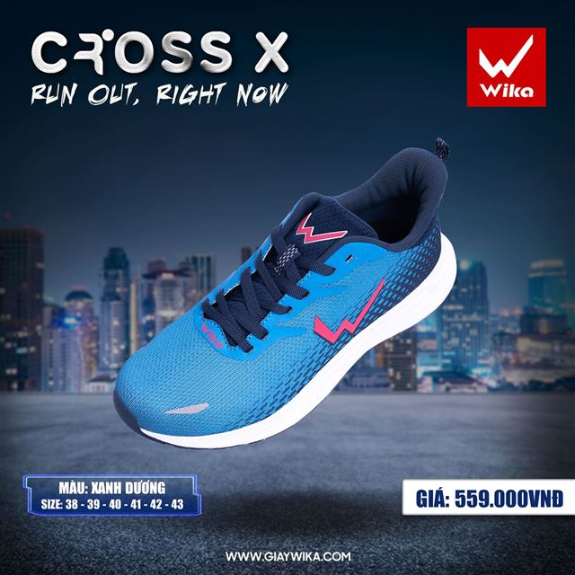 Giày thể thao Wika Cross X - Màu Xanh Dương